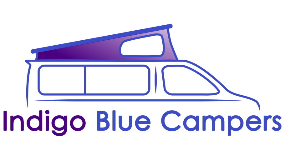 Indigo Blue Campers logo in white